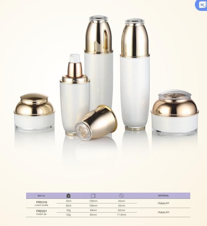 30ml 60ml Transparent Frosted Cylinder Glass Serum Lotion Bottles with Gold Silver Treatment Pump