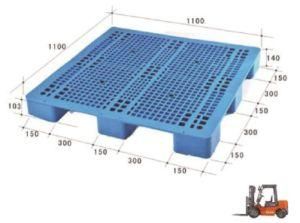 Pallet 1400*1400*140mm Logistics Warehouse Supermarket 4-Way Entry Type Plastic with 6 Steel Tubes Euro Pallet Single Faced