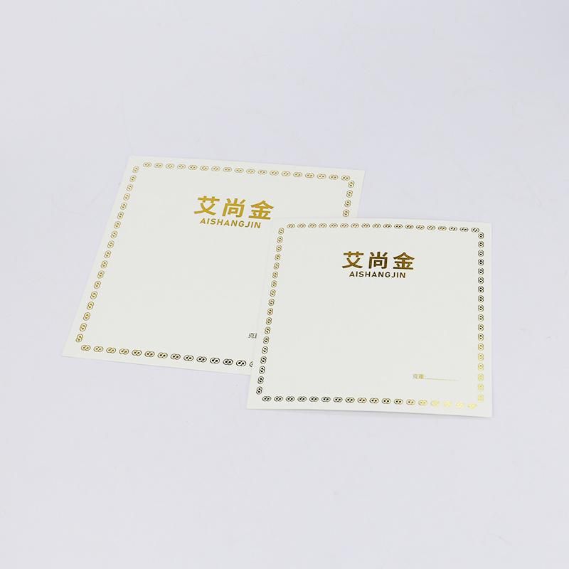 High Quality Gold Foil Logo Coated Paper Display Card Tag