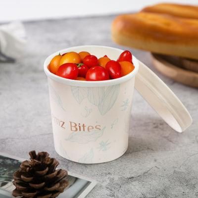 8oz Food Grade Paper Bowl Ice Cream Container with Logo Print