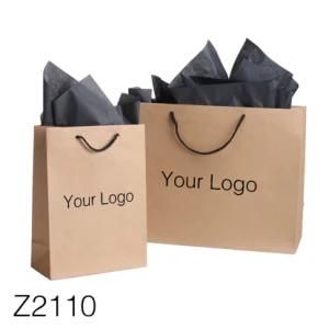 Z2110 Packing Logo Customized 2019 New Design Logo Made Recyclable Color Kraft Paper Bag with Factory Price