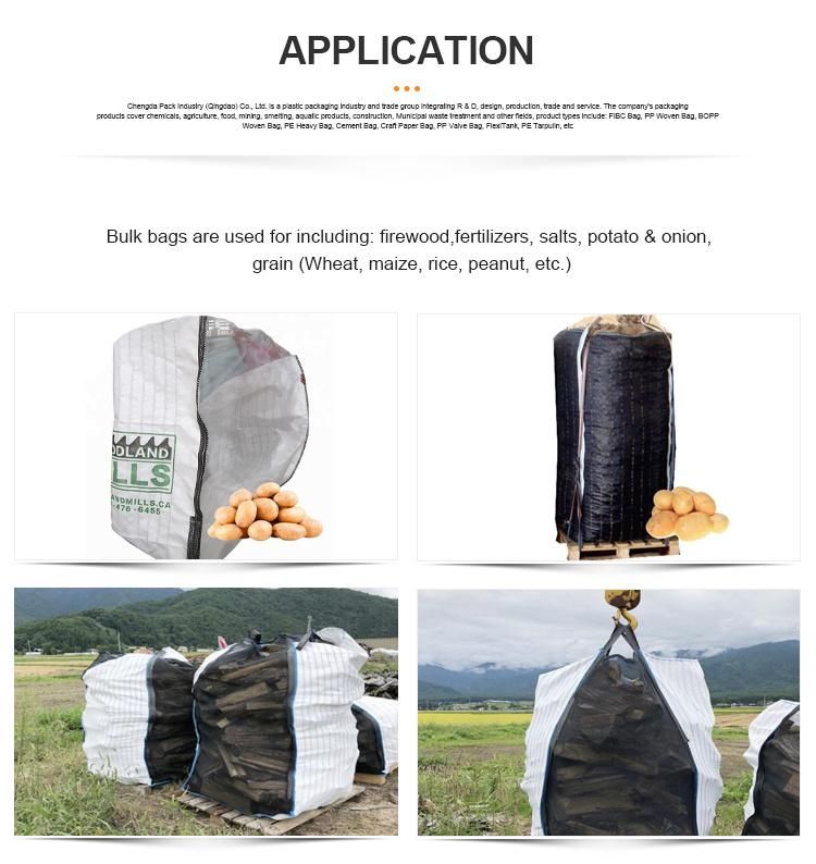 1 Ton Bulk Big Jumbo Woven Super Sack Bags for Firewood Wood Pellet