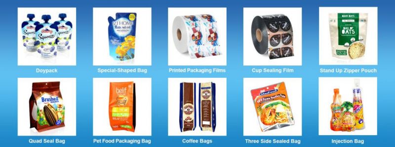 Dq Pack Custom Printed Mylar Bag Silver Mylar Aluminum Foil Plastic Bag Three Sides Seal Bag for Instant Cooking Sauces Packaging