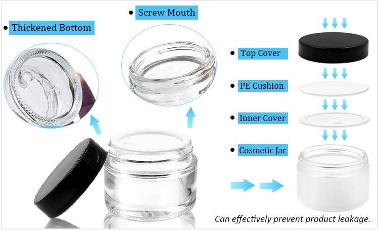 Free Sample Clear Cosmetic Glass Jar with Silver Lid 100ml Luxury Cosmetics Jar Glass Container