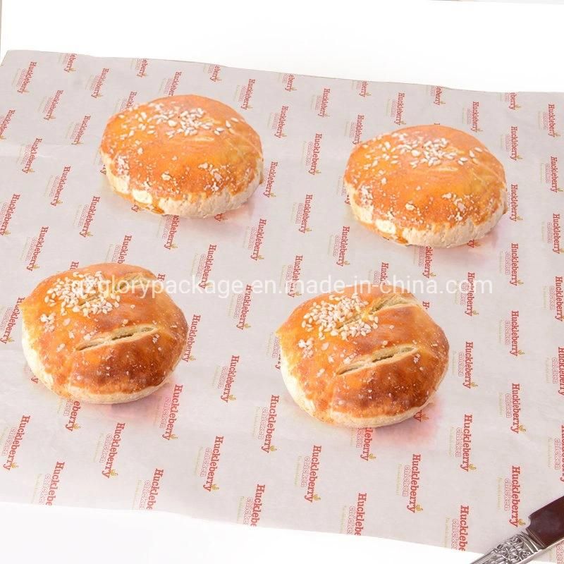 Custom Logo PE Coated Food Grade Raw Material Wax Papier Meat Wrapping Sandwich Burger Hamburger Greaseproof Paper in Roll