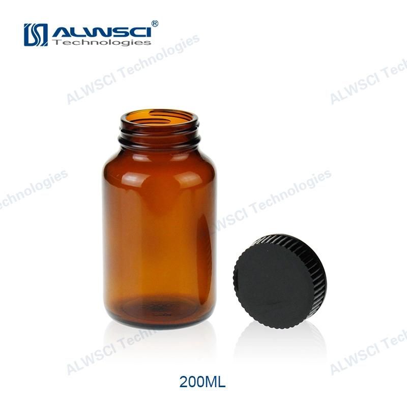 Alwsci Wide Mouth 250ml 45-400 Wide Mouth Amber Glass Bottle