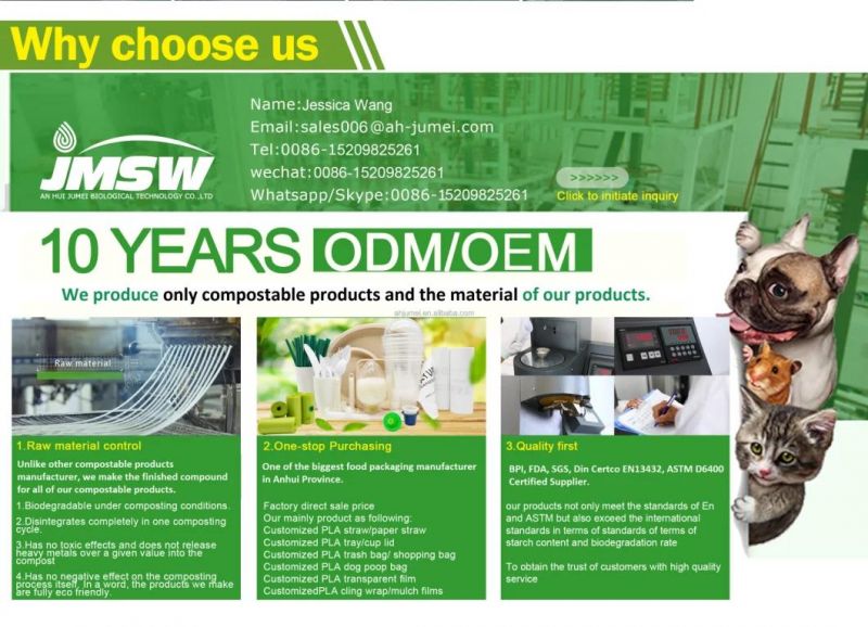 Biodegradable Garment Bags PLA Pbat Compostable Garment Packaging Bags