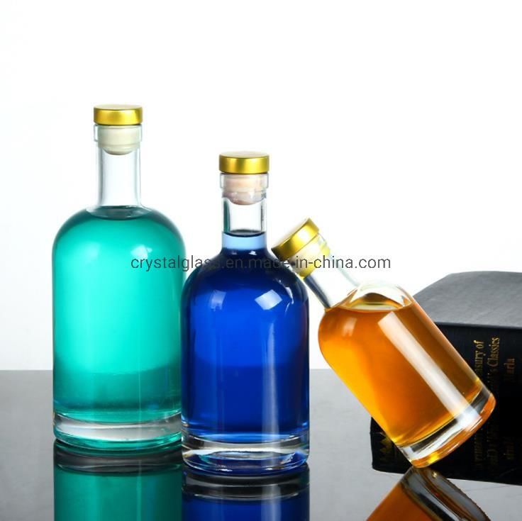 Thick Bottom Glass Wine Bottle Empty Clear Glass Vodka Whiskey Drinking Bottle 350/500/750ml