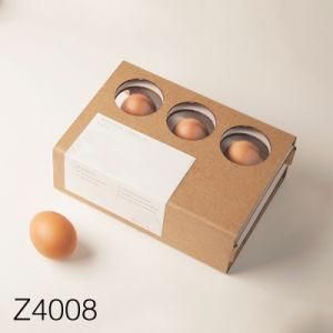 Z4008 Custom OEM Logo Printed Natural Brown Food Package Egg Tart Packing Kraft Paper Box for Snack