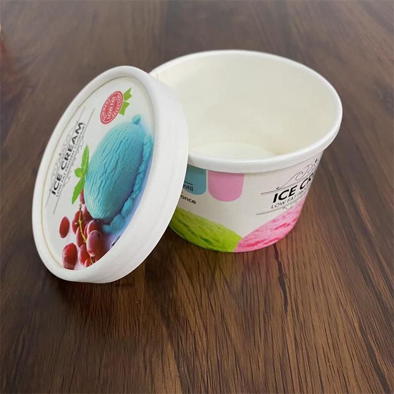 8oz Customized Disposable Double PE Coated Ice Cream Paper Cup