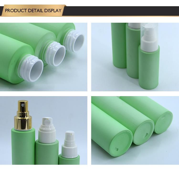 60ml 100ml 150ml Lotion Bottle Green Spray Bottle Plastic Packaging Cosmetic Container for Facial Toner Foundation Bottle