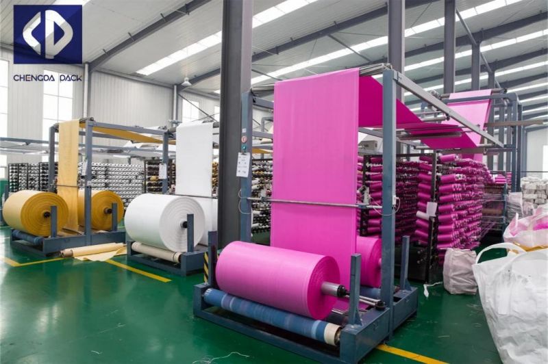 China Factory Lamintaed FIBC PP Woven Raffia Fabric Rolls for Making Tubular Bulk Super Bag