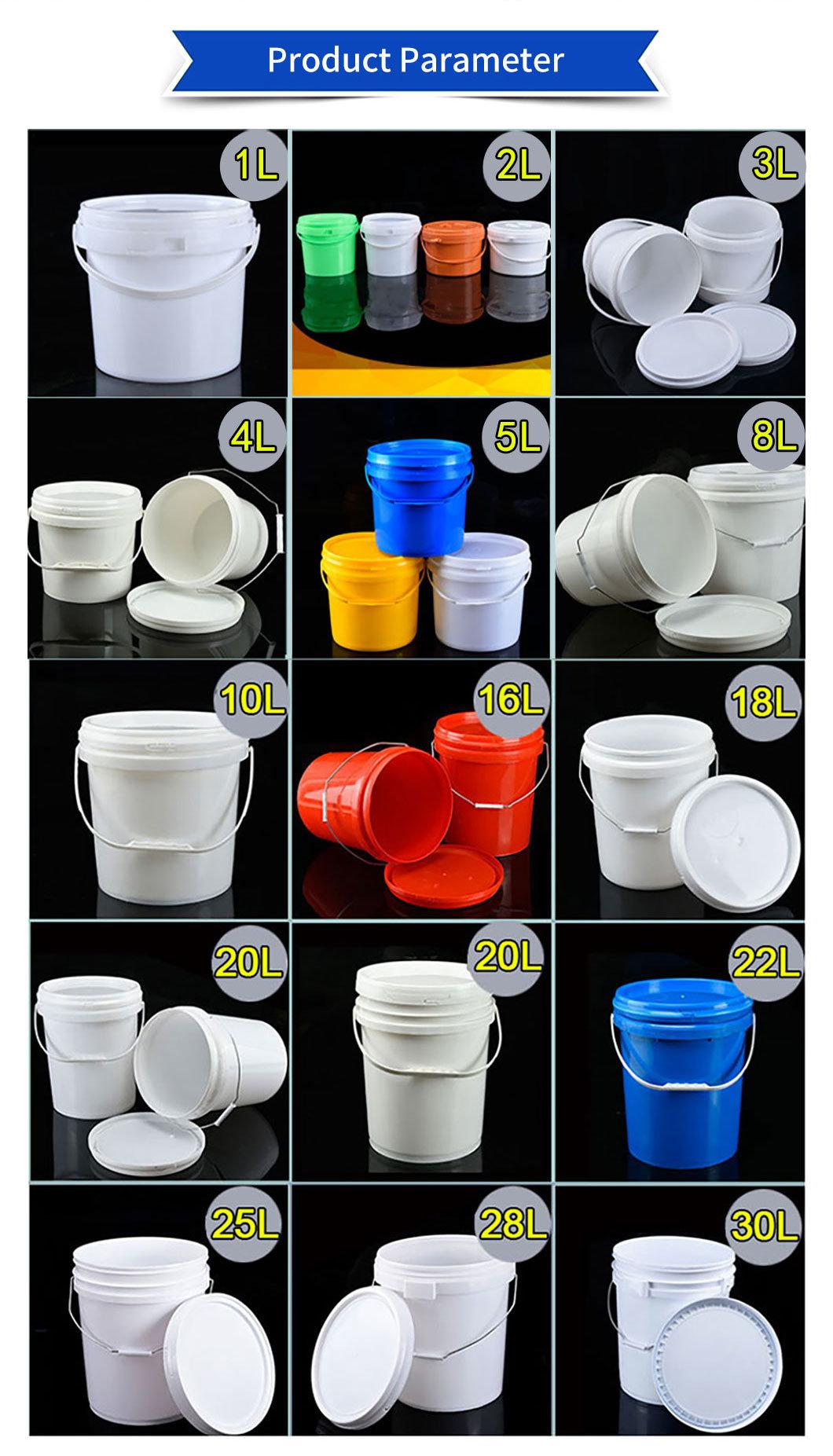 5 Gallon Screw Lid Plastic Bucket Pail 1L-30L Round Paint Pail with Lid & Handle