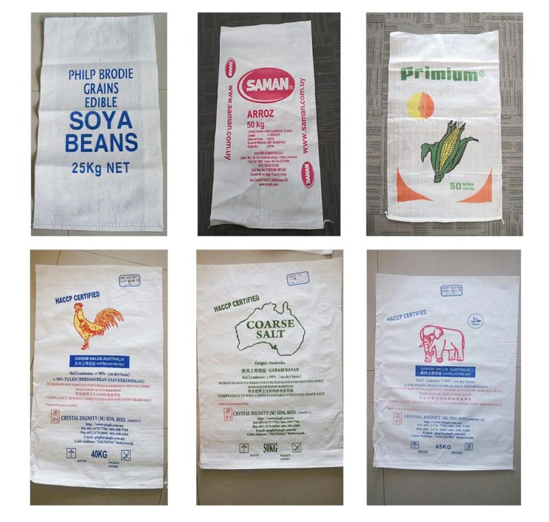 China Packaging Plastic 25kg 50kg Sugar Flour Rice Fertilizer Laminated PP Woven Bag