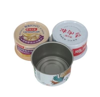 Easy Open End Cat Food Can Empty Caviar Tin Box with Lid for Tuna Fish Food Grade Packaging with Pull Ring Lid Dry Herb