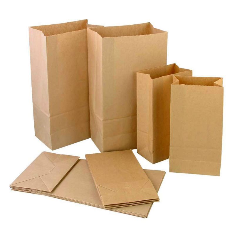 Promotional Food Packaging Brown Kraft Lunch Paper Bag