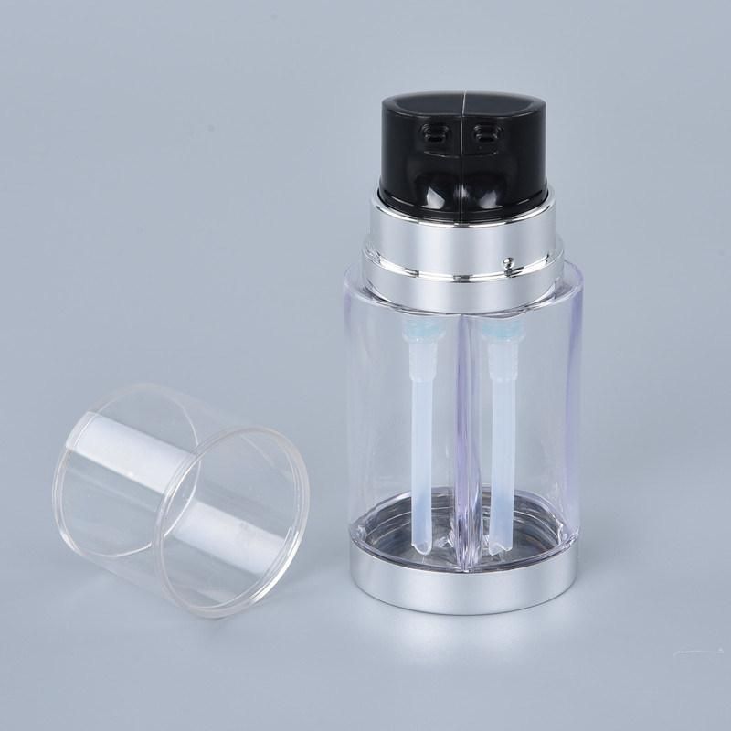 Luxury Plastic PETG 30ml 50ml Dual Chamber Pump Bottle