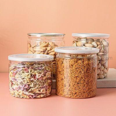 640ml Empty Plastic Pet Easy Open Can with Aluminium Lid for Nuts Food