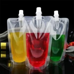 Clear Drink Reusable Plastic Liquid Stand up Pouch with Spout