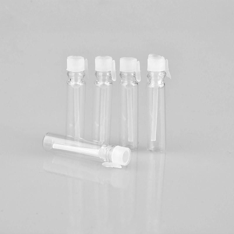 1ml Mini Glass Perfume Bottle Small Parfume Sample Vials Tester Trial Perfume Bottle with Clear Black Stoppers