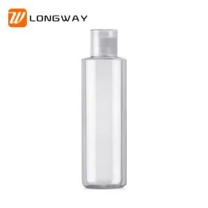 250ml Transparent Cosmetic Pet Body Lotion Liquid Foundation Packaging Bottle with Double Cap