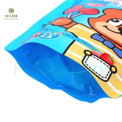 Plastic Custom Printed Promotion Candy Sweets Clear Zipper Stand up Pouch with Handle Lollipop Packaging Food Bag