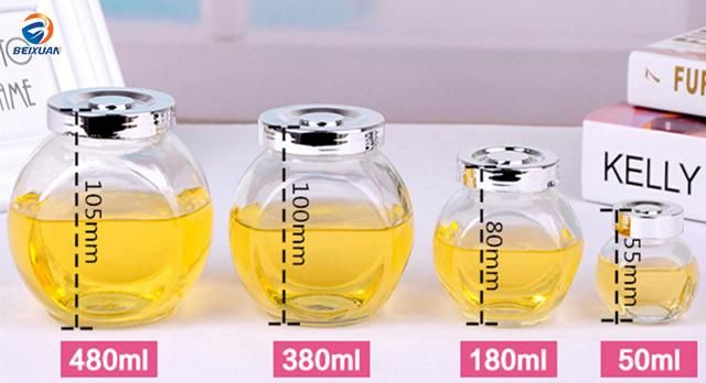 380ml Hot Sale High Quality Storage Flat Drum Glass Jar Spice Jar