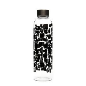 500ml Round Glass Drinking Bottle with Plastic Screw Cap with Stainless Steel Cap