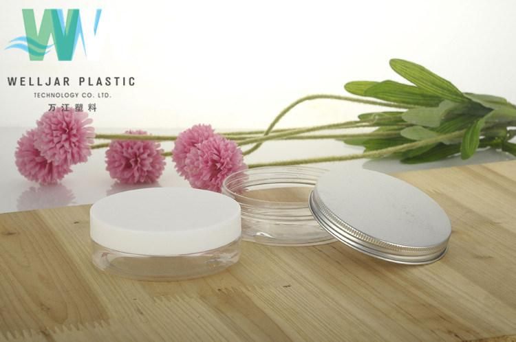 100g Pet Plastic Cream Jar with PP Cap and Aluminum Cap