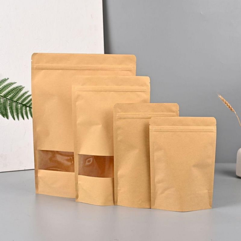 Stand up Paper Bag with Clear Window and Zipper