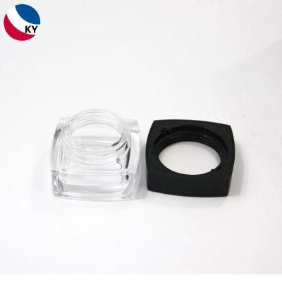 1oz Transparent Clear Square Glass Jar for Face Cream Cosmetic Jar Container