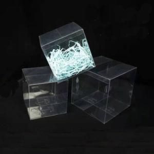Clear PVC Plastic Cube Gift Box Packaging, Custom Folding Transparent Plastic Packing Box