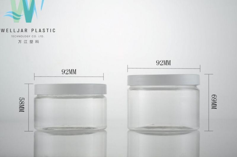 Cosmetic Container 300ml Lotion Pet Plastic Jar with PP Cap