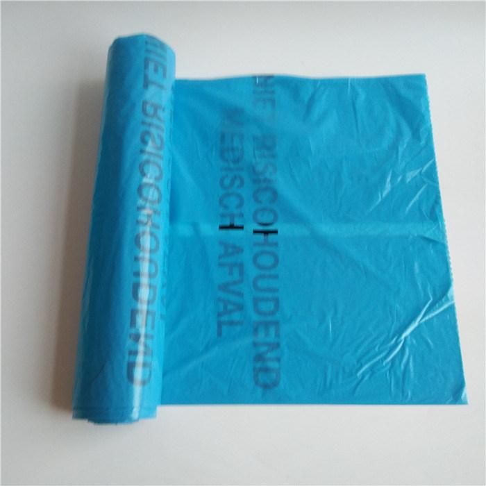 OEM Custom Design Printed Disposable Blue Plastic Trash Bag