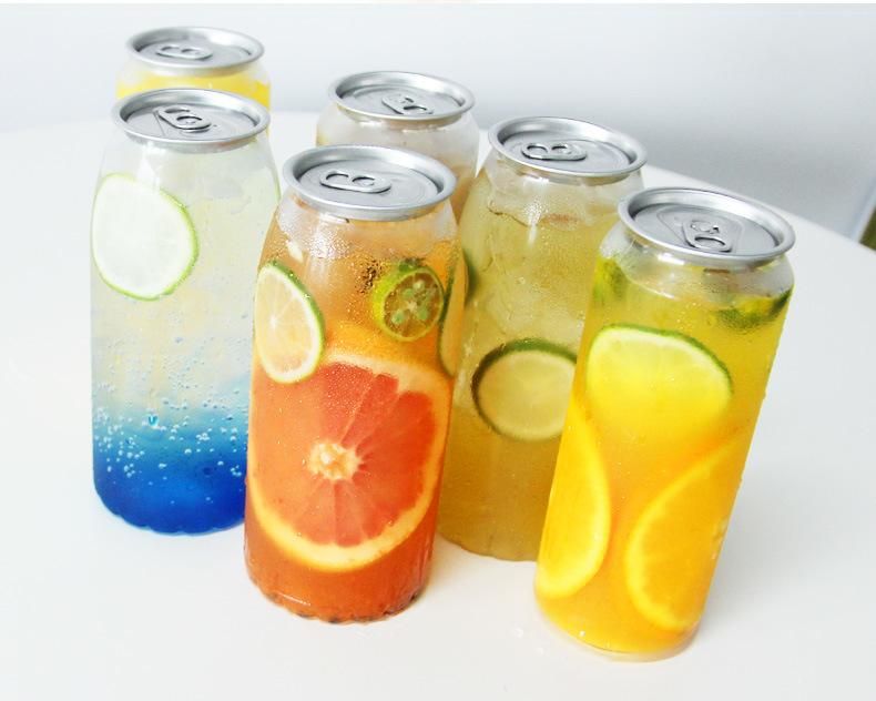 Hot Sale 250ml 300ml 330ml 350ml Round Shape Plastic Can with Easy Open Aluminum Lid