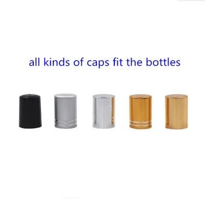 1/2/3ml Portable Roll on Bottle Empty Refillable Glass Bottle Container with Black Cap for Essential Oil Perfume Fragrance