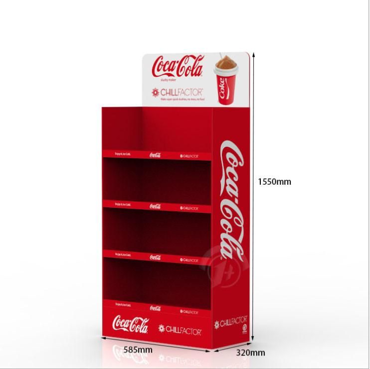 Custom Printed Shampoo Cola Milk Tea Beverage Supermarket Promotional Paper Display Shelves & Printing Services