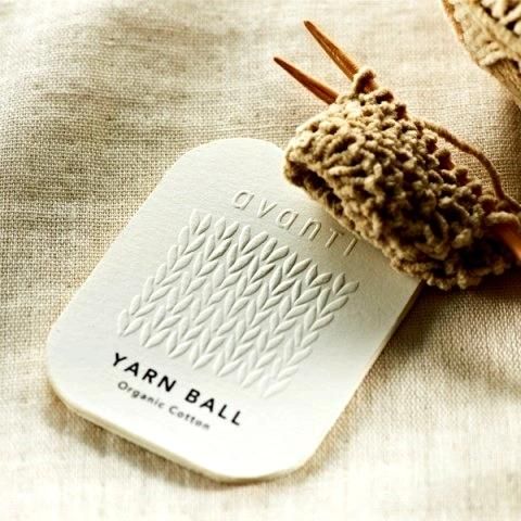 Yarn Ball Embossed Logo Thick White Paper Hang Tag