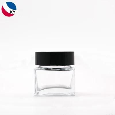 100g 200g Clear Square Glass Container Large Glass Jars for Body Butter