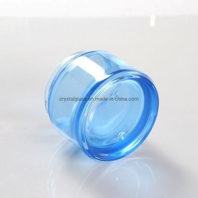 Blue Cream Jar with High Silver Caps 50g