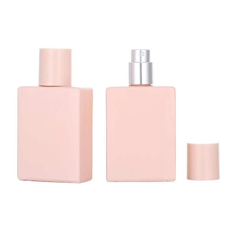 30ml 50ml OEM Design Pink Color Glass Spray Perfume Bottle Empty Atomizer Makeup Cosmetic Container