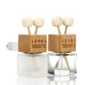 Free Sample 8ml Square Car Diffuser Bottle Empty Car Air Freshener Bottle with Metal Clip