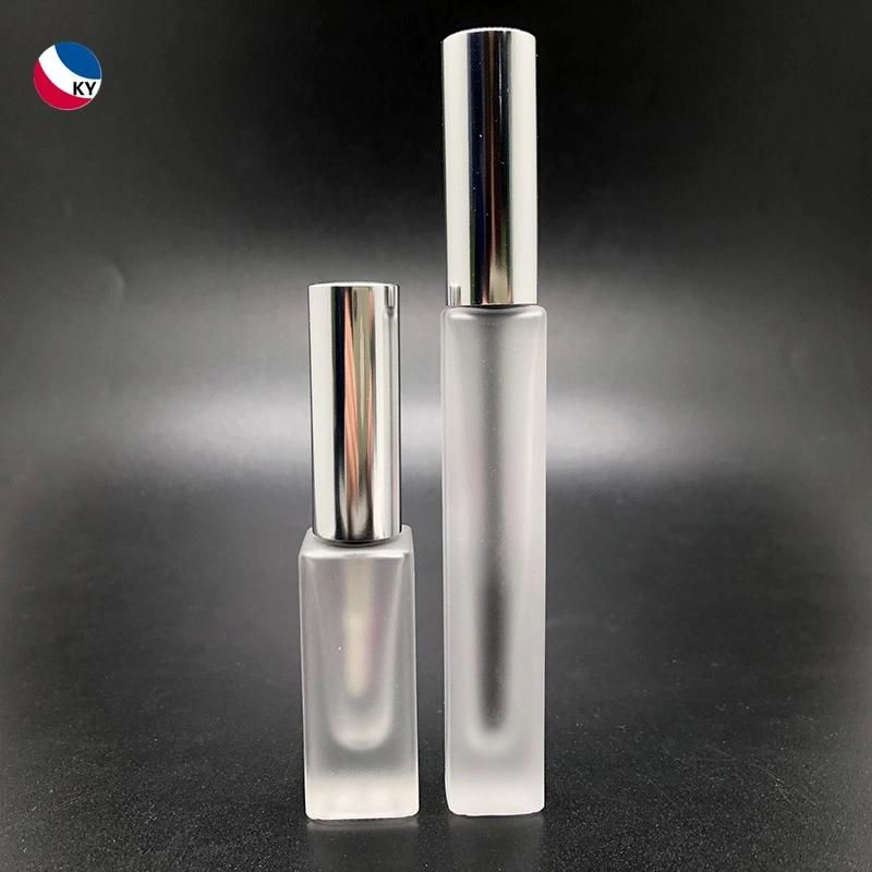 10ml Glass Lipgloss Eyeliner Tube Silver Cap Square Glass Mascara Bottle Empty Container