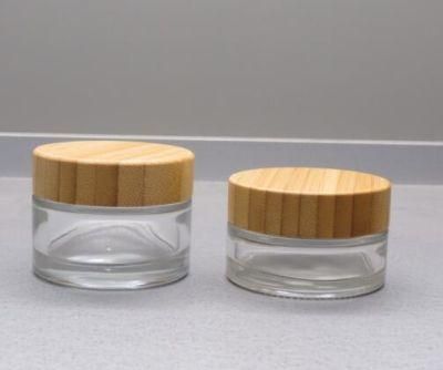 Cosmetic Container Bamboo Cream Jar for Travel Balms Oils Powders