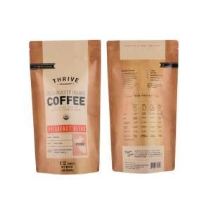 Custom Logo Eco Compostable Printing Snack Coffee Bags Stand up Pouches Packaging Bag Zip Lock Kraft Paper Bag