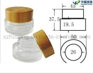 30g 50g Clear Round Wooden Screw Cap Glass Jar Cream