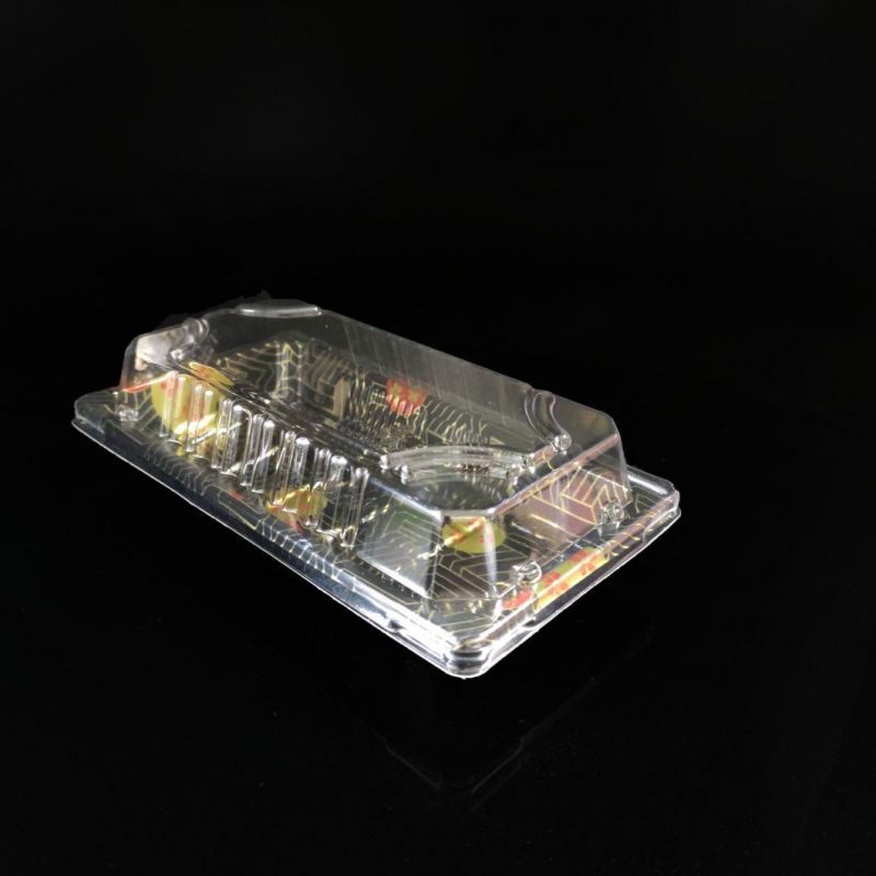 Disposable Black Set of four Sushi Tray Blister Packing Box With Lid