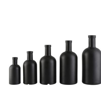 Wholesale Empty 750ml 500ml 350ml Black Glass Spirit Bottles for Wine Liquor