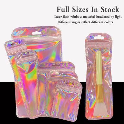 Clear Hologram Pink Silver Bag Plastic Packaging