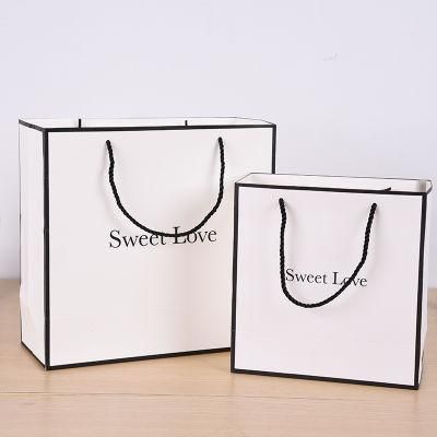 Kraft Paper Twist Flat Handle Promotional Handle Kraft Paper Shopping Packaging Gift Bag Food Clothes Take Away